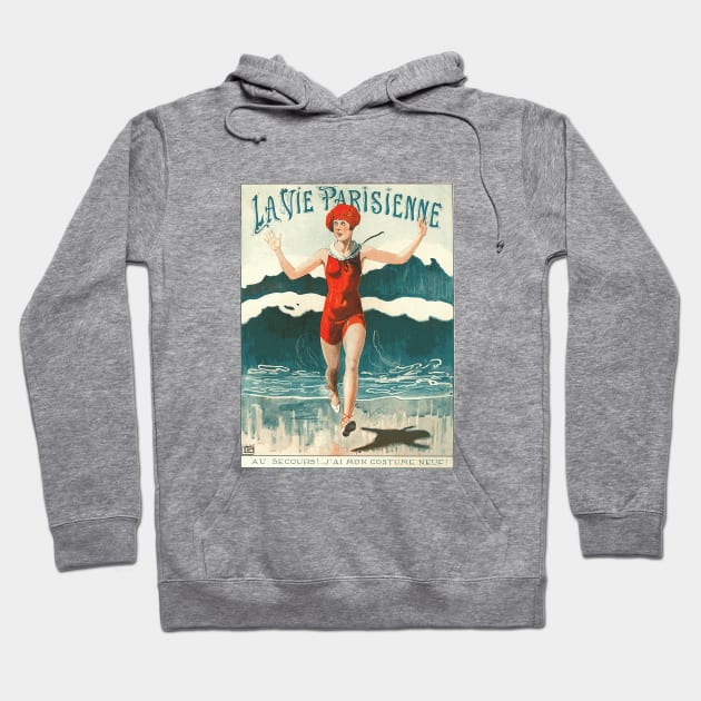 Vintage La Vie Parisienne Illustration - The Wave Hoodie by Naves